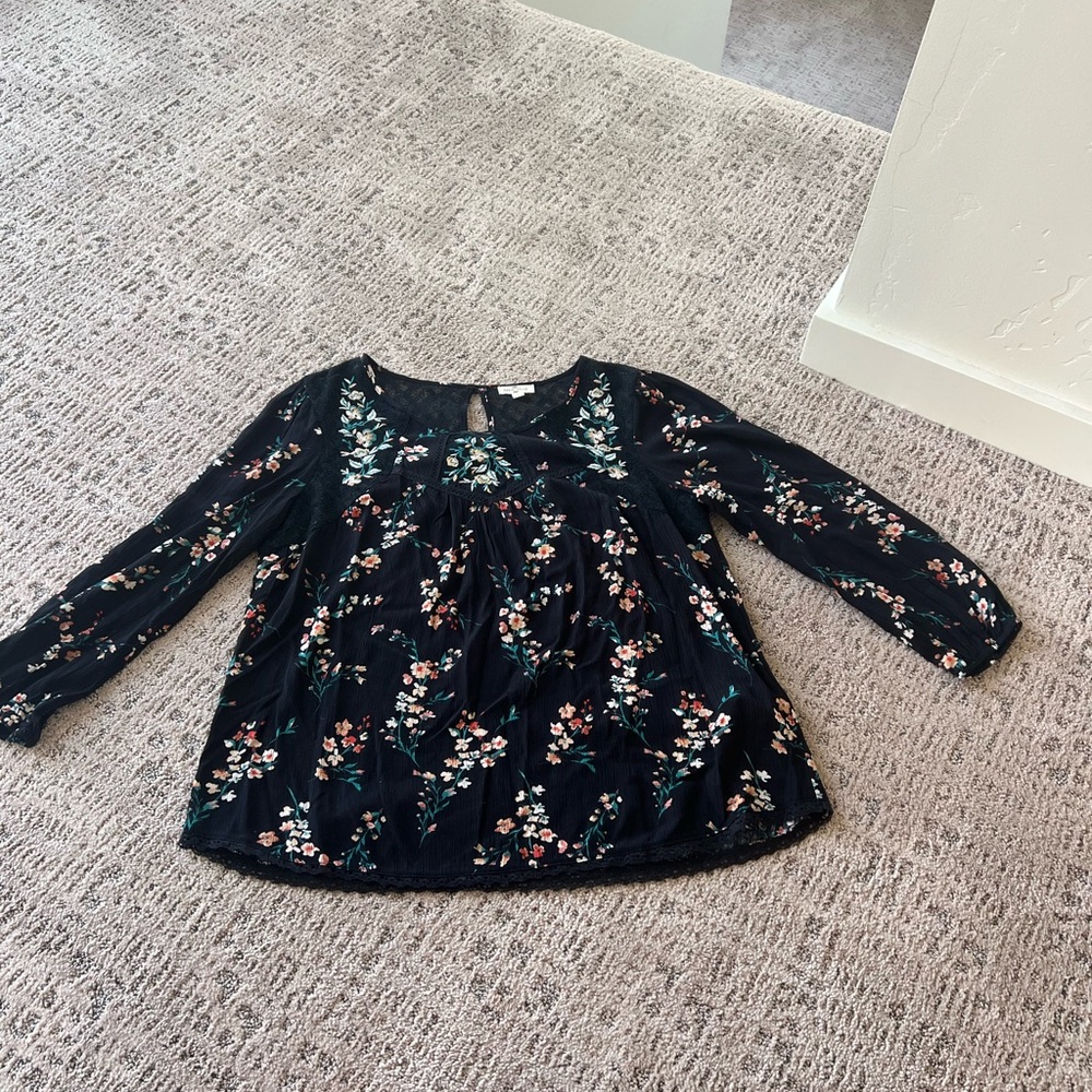 Floral Long Sleeve Women's Blouse